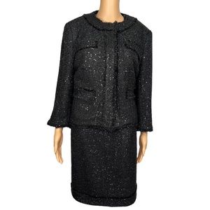 MICHAEL KORS 2PC Tweed Sequin  Lined Mismatch Formal Cocktail Dress Suit Set